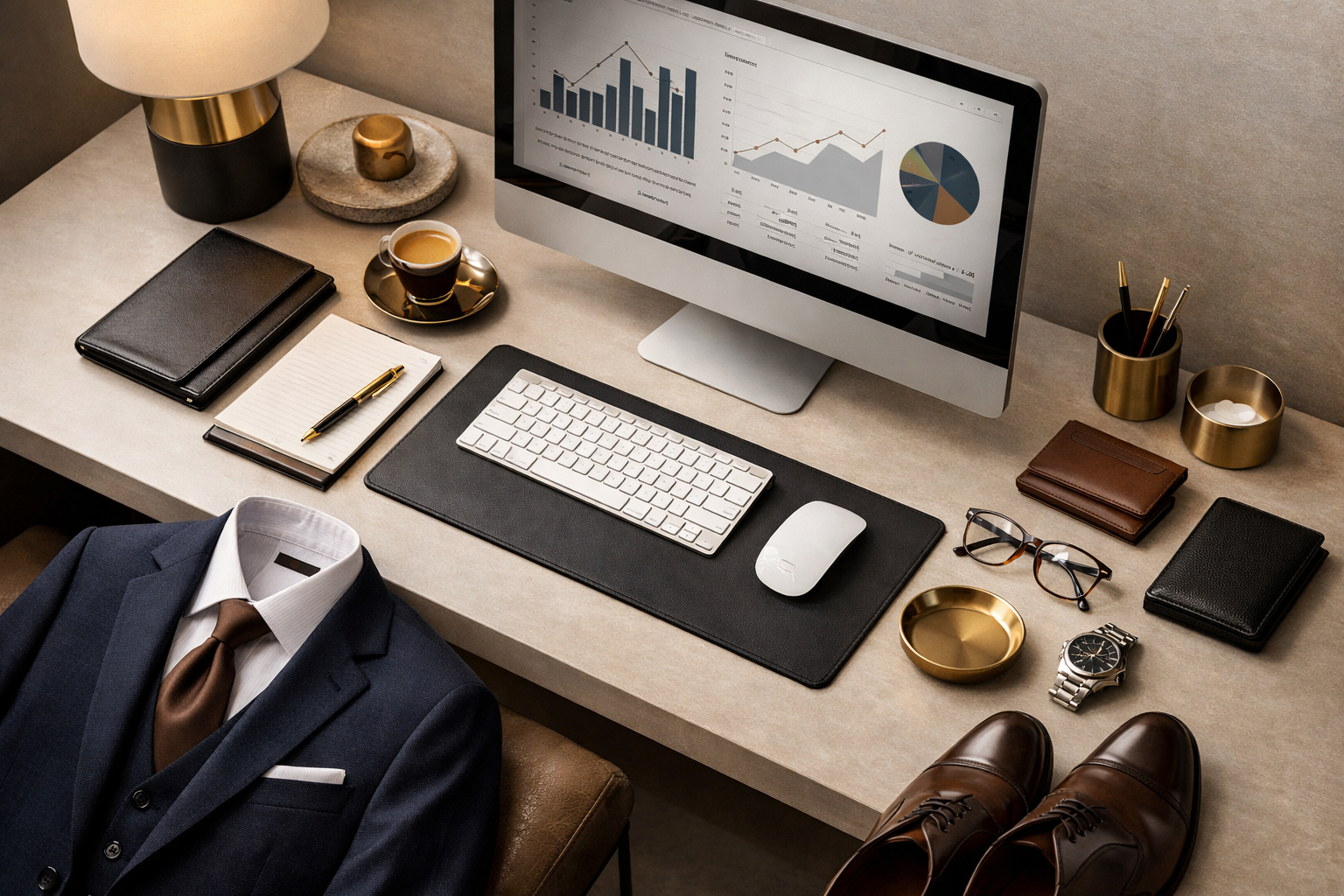 Workspace profissional com dados de e-commerce